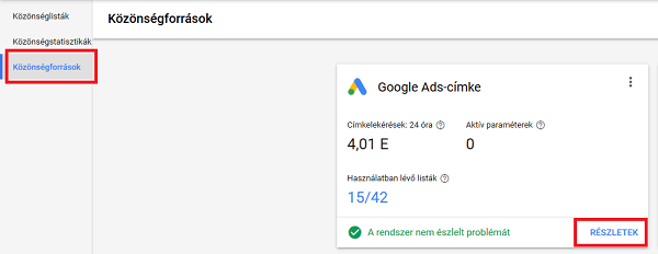 Remarketing címke beállítása