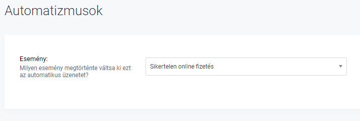 Shoprenter admin Sikertelen bankkártyás fizetés értesítő