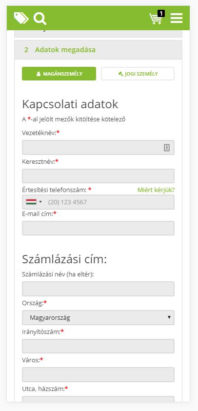 ShopRenter régi pénztár - Adatok mobil