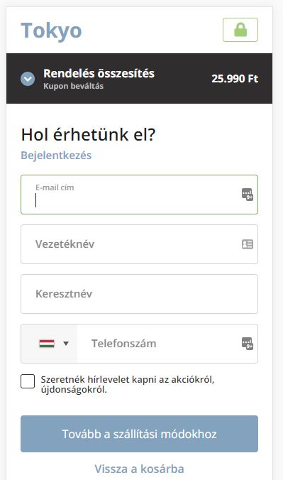 ShopRenter új pénztár - Adatok mobil