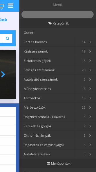 Okostelefonokon egy mobilra optimalizált kategória menüben sem egyszerű navigálni.