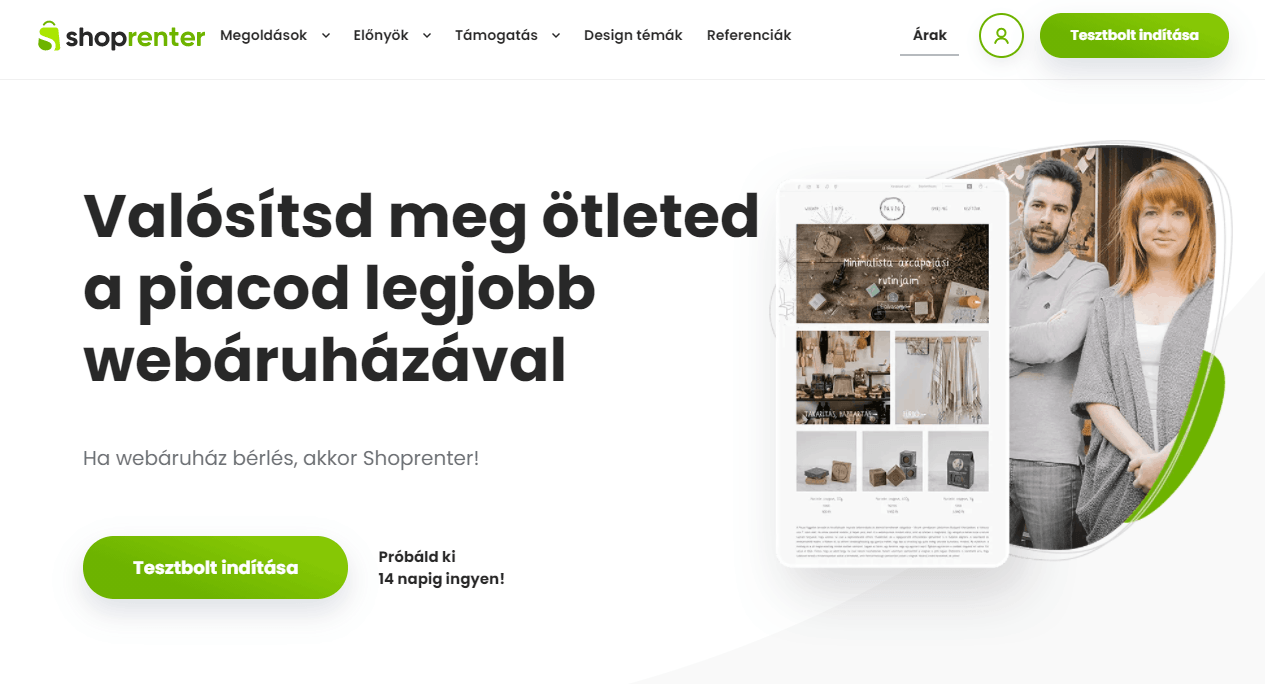 Shoprenter bérelhető webáruház