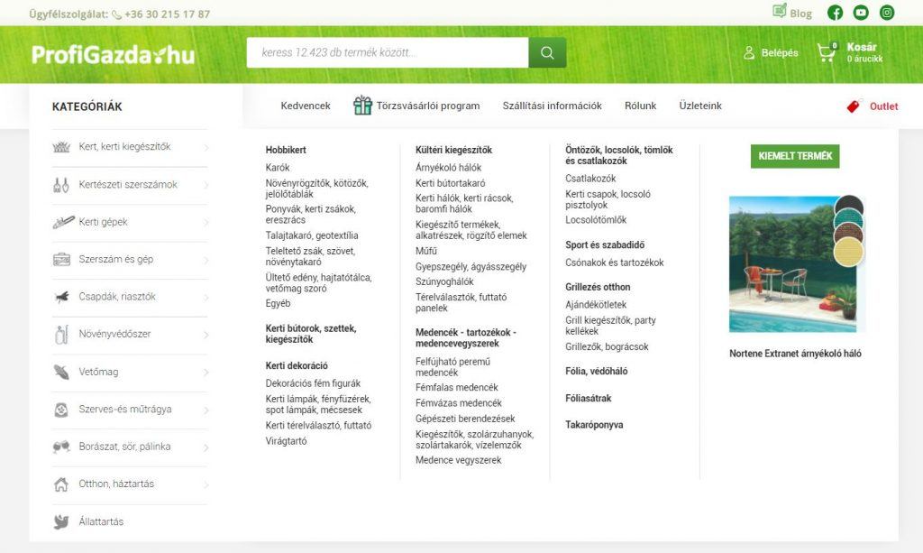 ProfiGazda - Termékkategóriák