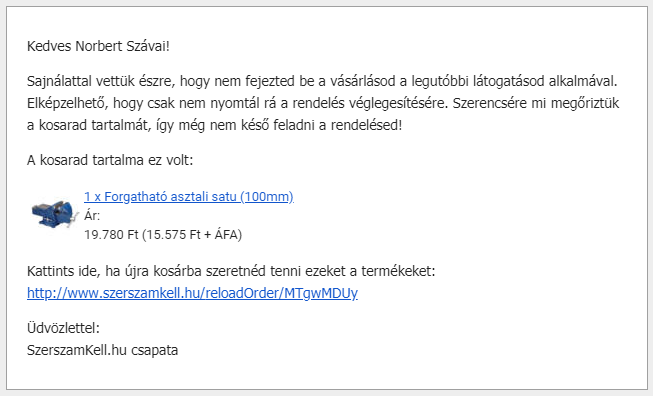 Kosárelhagyási értesítő