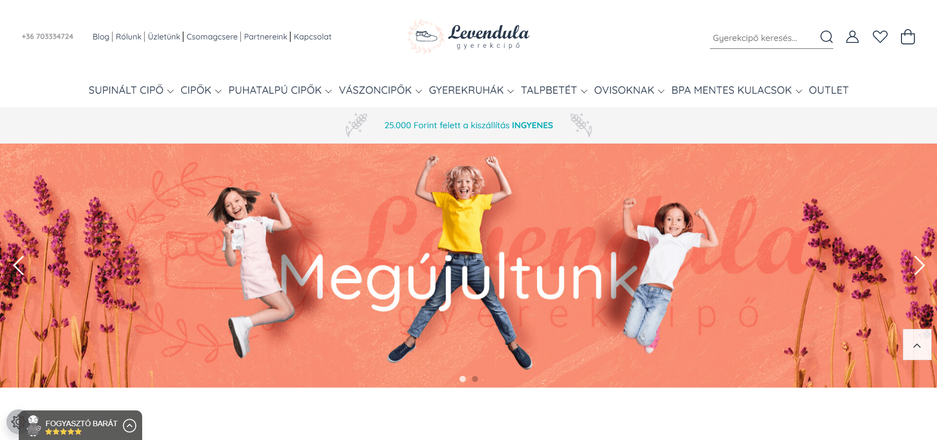 Levendula gyerekcipő webáruház