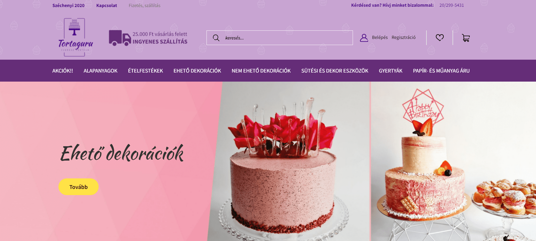 Sütés-főzés webáruház inspiráció