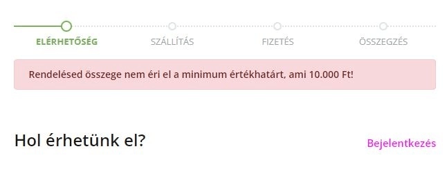 minimális vásárlási megbízás értéke