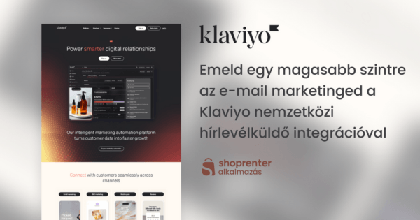 Klaviyo Shoprenter alkalmazás email marketing
