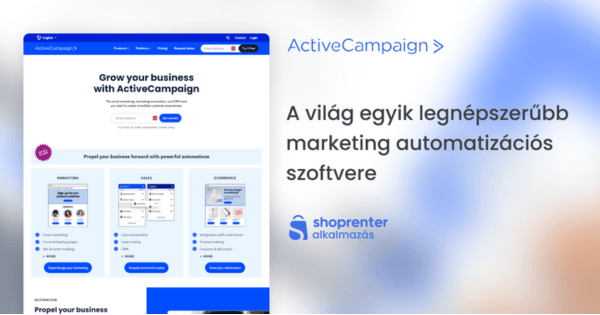 Active Campaign Shoprenter alkalmazás marketing automatizmus