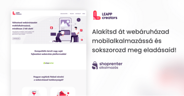 LEAPP Creators Shoprenter alkalmazás mobilalmazás