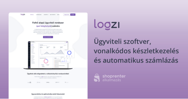 Logzi Shoprenter alkalmazás ügyvitelei szoftver