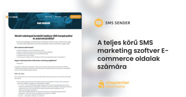 SMS Sender Shoprenter alkalmazás sms marketing
