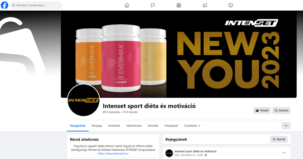 Intenset sport Facebook
