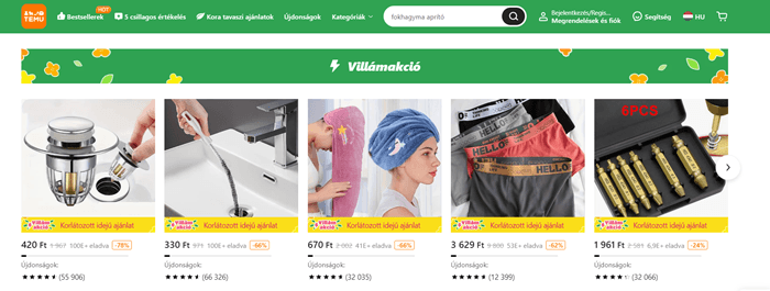 temu villámakció