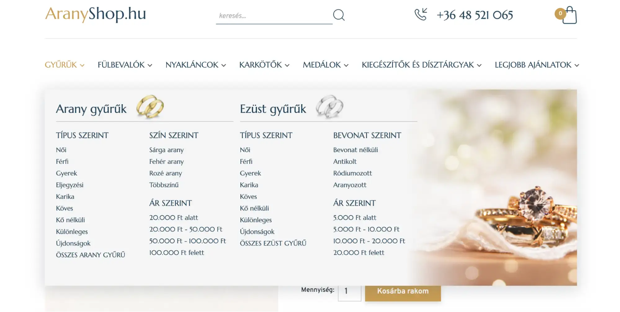 egyedi menü