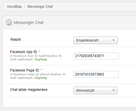 Messenger chat beállítása ShopRenterben