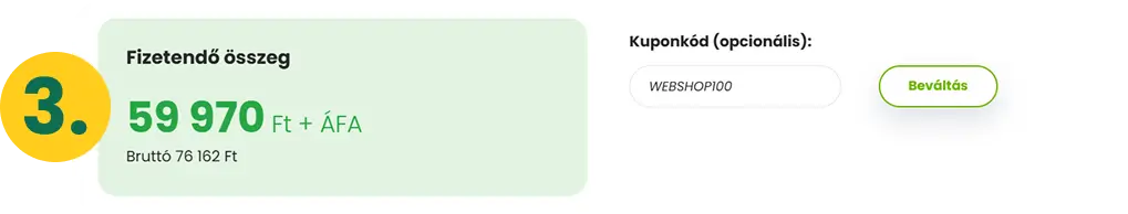 Kupon beváltás